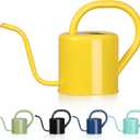 Watering Can, Stainless Steel Watering Can for Indoor & Outdoor Plants, 1L/35oz Long Spout Water Can with Handle, Rust-Proof Plant Watering Pot for House Plants, Garden Flowers (Yellow)