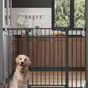 Cumbor 36" Extra Tall 29.7-51.5" Baby Gate for Stairs, Easy Walk Through Dog Gates for Doorways Extra Wide, Pressure Mounted Tall Pet Gate Indoor, Safety Auto-Close Child Gate for Kids, Black