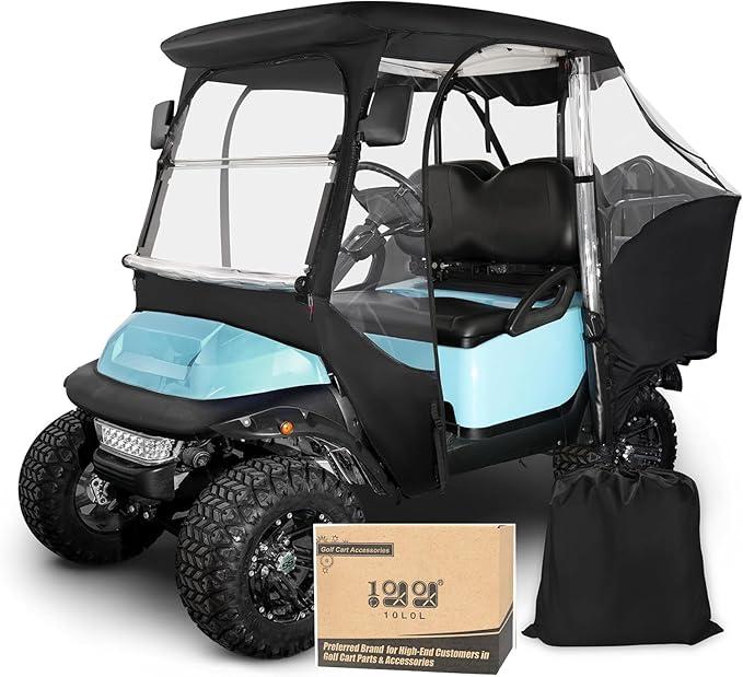 10L0L 4-Passengers Golf Cart Driving Enclosure for Club Car Precedent, Clear Window Rain Cover All Weather Waterproof Windproof Snowproof Storage Covers