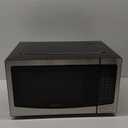 West Bend WBMW110S Microwave Oven 1000-Watts Compact with 6 Pre Cooking Settings, Time and Weight Defrost, Electronic Control Panel and Glass Turntable, Metallic