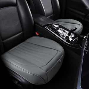 BWTJF Gray Car Seat Cover 2 Pack, Universal Leather Front Seat Covers Bottom Protector, Anti-Slip and Full Wrapping Edge Compatible with Most of Vehicles - SUVs/Sedans/Pickup Trucks