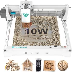 WindDraumr P1 Max Laser Engraver, 10W Portable Laser Engraving Machine,200x150mm Offline Usage with 7000mm/min Fast Laser Cutter and Engraver Tool for Wood Leather Painted Metal Acrylic Glass