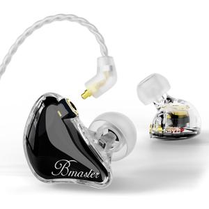 BASN in Ear Monitor Headphones, Triple Driver IEM Earphones with Powerful Bass, Noise Isolation HiFi Stereo Wired Earbuds for Musicians Singers Drummers (Black)