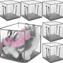 6 Pack Popup Laundry Hamper 13 Inch Small Foldable Mesh Laundry Baskets Mesh Foldable Laundry-Hampers Storage with Handle for Laundry-Storage, Kids Toy, College Dorm or Travel(Grey)