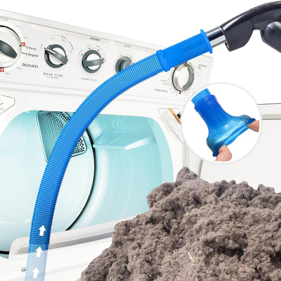 Sealegend Dryer Vent Cleaner Kit Vacuum Hose Attachment Compatible with Most Vacuum Cleaner, Quickly Lint Remover Cleaning Supplies (31.5 Inch, Blue)