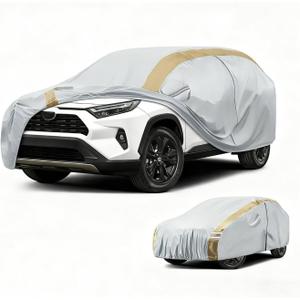 Car Cover Custom Fit for Toyota RAV4(2006-2025), Waterproof All Weather for Automobiles Car Cover, Heavy Duty Cover, Outdoor Full Cover Sun Snow Rain UV Protection with Door Zipper, Easy to Clean