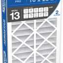 Aerostar 16x25x5 MERV 13 Air Filter, Pleated AC Furnace HVAC Filters (15.625x24.125x4.875), for Allergies Asthma Dust Pet Dander Pollen Smoke Bacteria, MPR 1200 FPR 7, USA, 2 Pack