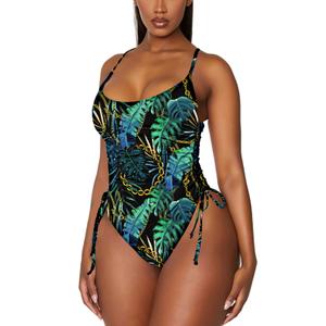 Viottiset Women's Ruched Plus Size One Piece Swimsuit Tummy Control High Cut Cheeky Bathing Suit Turquoise 3XL