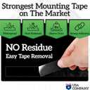 WickedGood Mounting Tape (1" x 60"), Double Sided Adhesive Tape, Heavy Duty Indoor & Outdoor Tape, Waterproof (Clear) (WGA-PET-1X60)