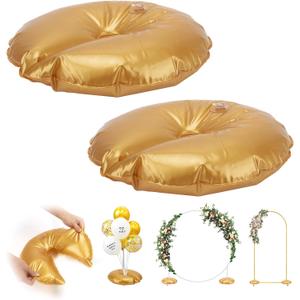 2 Pcs Golden Water Weight Bags for Arch Stand Base  Heavy Duty Fillable Backdrop Stand Weights for Wedding & Party, Thickened Water-Fill Base for Metal Arch Frame