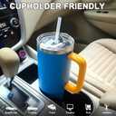 Sursip 40 oz Insulated Tumbler with Handle and Straw-Stainless Steel Vacuum Insulated Mug,Gifts for Women Men Him Her,Iced Tea or Coffee,Drinks Cold up to 24 Hours,Fit Car Holder-Blue