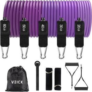 VEICK Resistance Bands, Exercise Bands, Workout Bands, Resistance Bands for Working Out with Handles for Men and Women, Exercising Bands for Fitness Weights Work Out at Home (Purple)