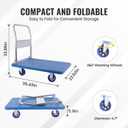 Foldable Push Cart Dolly 660 lbs,Moving Platform Hand Truck,with 360 Swivel Wheels, for Home Garage Workshops, Loading, Storage, Warehouse