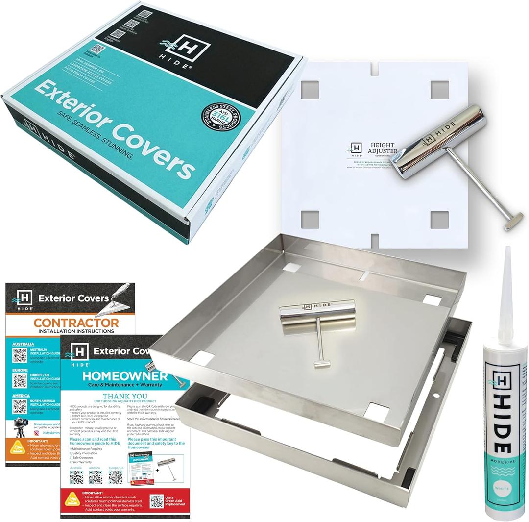 HIDE Luxury Access Cover for Pool (10" Cover - 0.8" Inlay Depth)