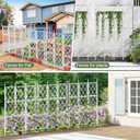 5.25FT Garden Trellis for Climbing Plants Outdoor,White Iron Pipe Support Fence,Metal Wall Lattice Climbing Frame for Potted Plants Indoor for Ivy Vines Vegetable Flower, Patio, Lawn, Yard, Backyard