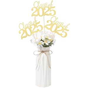 Pack of 10 Graduation Class Centerpieces Gold Class of 2025 Graduation Centerpieces, 2025 Graduation Centerpieces for Tables Cake Toppers, Set Of 2