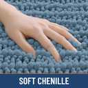 Smiry Bathroom Rugs Mat 44x24, Extra Soft Absorbent Chenille Bath Rugs, Non Slip Rubber Backing Machine Washable Quick Dry Bath Mats for Bathroom Floor, Tub, Shower, Home Accessories, Grayish Blue