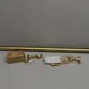 Heavy Duty Curtain Rods,1 1/4" Large Diameter Premium Nonadjustable Curtain Rod,54in/4.5ft Custom Window Treatment Rods with Durable Aluminum Brackets and End Caps,Gold Finish