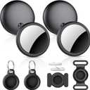 Air Tracker Tags-4 Pack, 2025 New [Apple MFi Certified], Bluetooth Tracker Work with Apple Find My (iOS Only), Replaceable Battery Last 2 Years, Item Finder for Luggage/Key/Suitcase, with Diverse Holder (31mm*31mm*9mm)