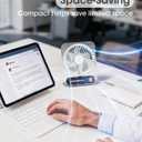 Small Desk Fan Quiet, 3000mAh Personal Portable Fans Max 13H Runtime, Rechargeable & USB-C Powered Mini Desktop Fan 3 Speeds for Home Office Travel Outdoor Summer Gifts for Women Men, White