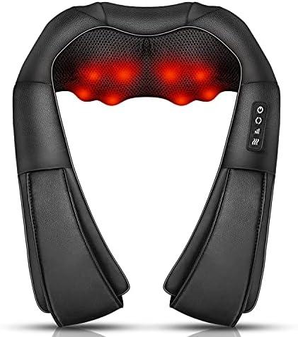 Neck Massager with Heat, Shiatsu Massager for Neck, Back, Shoulder, Foot and Leg, Deep Tissue 3D Kneading Massage for Relax Muscles at Home and Offie,Back Massagers for Women and Men