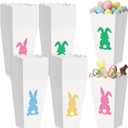 Mimorou 48 Pcs Spring Popcorn Boxes Pastel Colorful Treat Candy Snack Paper Cake Containers Bunny Rabbit Cookie Biscuits Gift Boxes Bulk Spring Party Supplies for Party Decorations