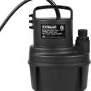 1/6 HP 1370GPH Portable Submersible Utility Pump Low Suction Electric Clean Pool Cover Basement Flood Drainage Water Transfer Pump Black