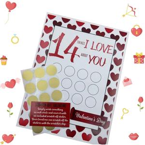 9 x Valentine's Day 14 Things I Love About You Scratch Off Cards, 14 Things I Love About You Scratch Off Cards,Valentine's Day Advent Calendar for Him Her Husband Wife Girlfriend Boyfriend (A-I Love)