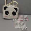 drizzle Travel Mini American Mahjong Set - 166 White Tiles Includes Jokers 0.8" White Melamine Material - with Racks Instructions and Panda Bag 2.20 Pounds