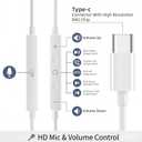 5 Pack USB C Headphones for iPhone 17/16/15 Pro Max iPad Plus TypeC Earphones with Microphone Volume Control USBC Wired Earbuds USB Type C Earphone for Samsung S25 Ultra S24 S23 S22 1.2M/4Ft