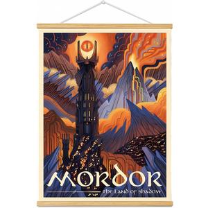 Meksular Middle Earth Landscape Wall Art Prints Canvas PaintingFantasy Posters, Wall Pictures, For Travel Gift, Canvas Art with Frames, For Office Home Decor Bedroom Living Room Decor.16L x 12W 