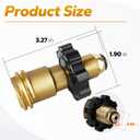 Universal Propane Tank Adapter Converts POL to QCC1 / Type 1 with Wrench, Male Propane Tank Adapter - Propane Hose Adapter Old to New Connection Type - POL to QCC Propane Connector