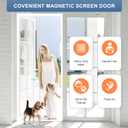 METAONLY Magnetic Screen Door Mesh Fits 72" x 80" Door - Curtain Size 74" x 82", Works for Patio, Sliding Door, Keeps Bug Mosquito Out, Fresh Air Flow, White