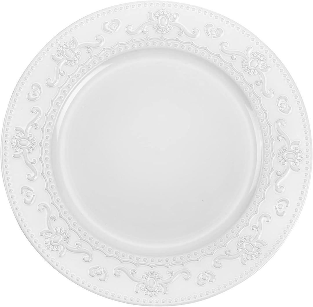 Brightalk 13-Inch Charger Plates, 6Pcs Dinner Plate Chargers Round Server Ware, White