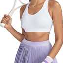 RUNNING GIRL Sports Bras for Women High Support, Criss-Cross Back Strappy Sports Bras for Women with Sewn in Pads(White,M)