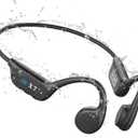 Swimming Headphones,Bone Conduction Headphones Bluetooth 5.4,IP68 Waterproof Wireless Earphones MP3 Player Built-in 32G Memory, Open Headset for Swimming Running (Cool Black)