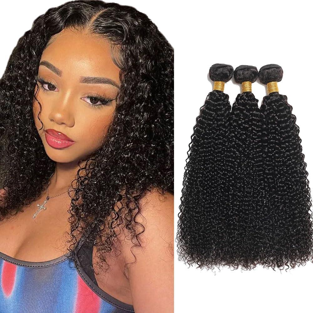 Kinky Curly Bundles 30 32 34 Inch Afro Curly Wave Human Hair Bundles Afro Natural Black Bundle Hair Weave Healthy And Soft Remy Hair Extensions 150g