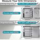 Dish Drying Rack Over the Sink In Stainless Steel Black Expandable Drainer for Small Kitchen, Counter Space Saving Compact Inside Sink Plate Dryer, Adjustable Hanging Metal Wire Strainer Drain Holder