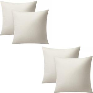 Sublimation Throw Pillow Covers Blank 16x16 Inch Cushion Covers Decorative Square Couch Pillow Case Set of 4 Linen Off-White