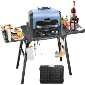 GRISUN 51'' Universal Folding Grill Cart with 3 Adjustable Heights