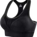 Heathyoga High Impact Sports Bras for Women High Support Padded Sports Bra Workout Bras for Women Racerback Bra for Yoga (Medium, Dark)