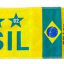 SIFRIMANIA Brasil Soccer Team Fan Gift Pack Kit 4 Pcs Scarf Bandana Bracelet Face Paint Brasil Set for Stadium Day Game Celebration Watch Party (Yellow)