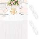 2 Pack 120 Inch White Cheesecloth Table Runner Boho Rustic Gauze Sheer Romantic 10 FT Long Cheese Cloth Table Runner for Bridal Baby Shower Wedding Party Birthday Holiday Home Easter Decor