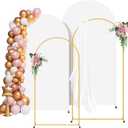 2 Pack Backdrop Arch Stand with White Cover (6FT/7.2FT), Metal Arch Backdrop Stand and Cover Set, Photo Arch Stand for Back Drop