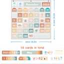 Large Calendar Pocket Chart, Calendar Learning Classroom Calendar Pocket Chart with 115 Cards for Classroom Calendar and Weather Pocket Chart for Home Kindergarten Learning(White)