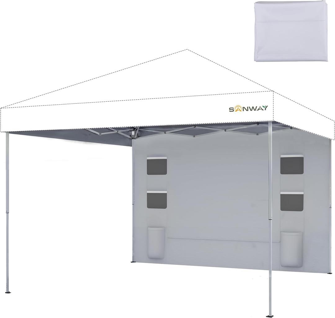 SANWAY 10x10 Pop Up Canopy Tent, One Push One Person Setup, Dark Black