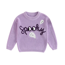 BemeyourBBs Toddler Girl Halloween Sweater Embroidery Long Sleeve Knitted Tops  2-3Y, Purple