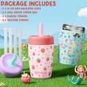 Fimibuke Kids & Toddler Cups Spill Proof, 12 OZ Insulated Sippy Cups for Toddlers Boys Girls, BPA-Free Toddler Straw Tumbler, Stainless Steel Kids Water Bottle with Twist Lids & Silicone Straw, 2 Pack