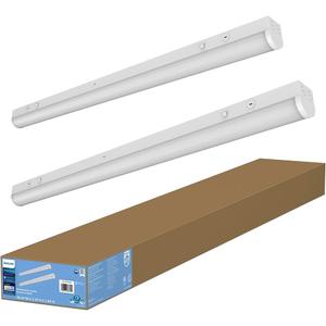 Philips LED ProjectLine All-in-One Batten Strip 2-Pack, 4ft, Dimmable, Hardwired, Multi-Lumen, Selectable White LED Light, Multi-Wattage, 50,000 Hours, Damp Locations, 120-277V.           1 Dented