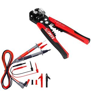 KAIWEETS Self Adjusting Wire Stripper with Soft Silicone Electrician Test Leads Kit